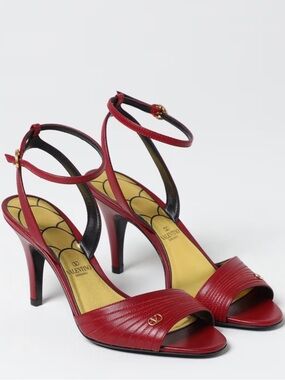 Valentino LadyCrush Leather Ankle-Strap Open-Toe Heels